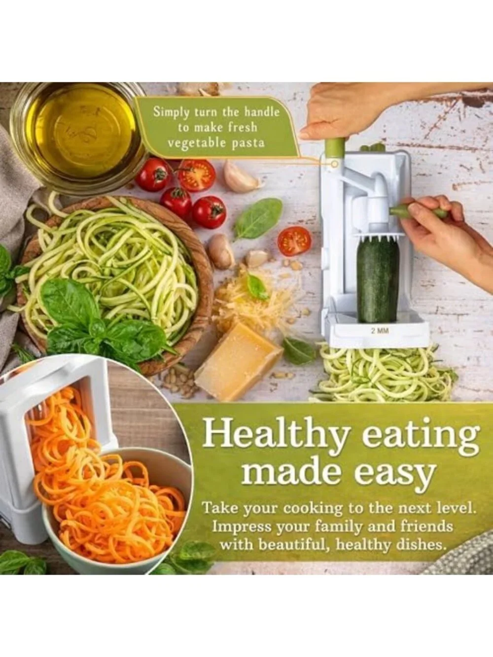 5-Blade Vegetable Spiralizer & Noodle Maker - Zucchini, Sweet Potato, Beet